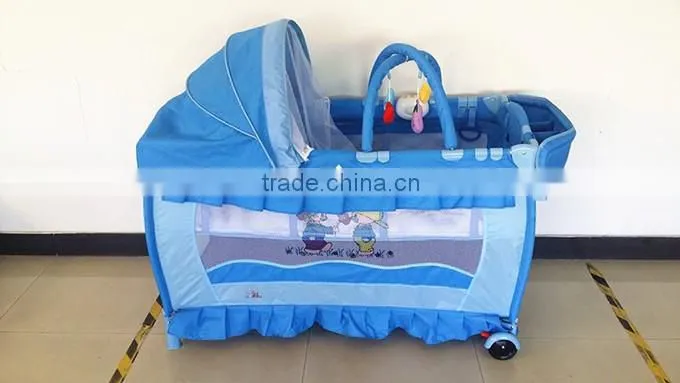 Baby cot bed with music, canopy baby travel cot, portable deluxe baby crib