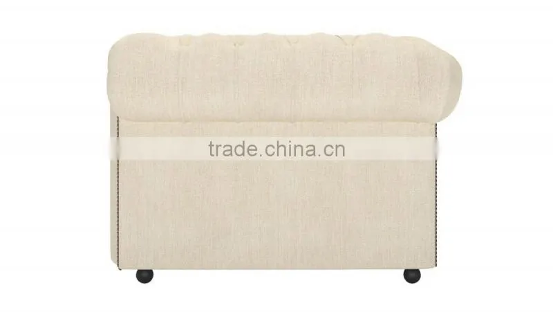 Foshan custom made furniture color optional 3 seater wooden handcrafted backrest chesterfield sofa