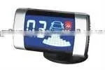 Auto car reversing sensor PTS with wide screen blue LCD display with matt silver metal frame