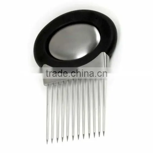 Onion Holder Vegetable Potato Cutter Slicer Gadget Stainless Steel Fork Slicing Helper Kitchen Tool Aid Gadget Cutting Chopper