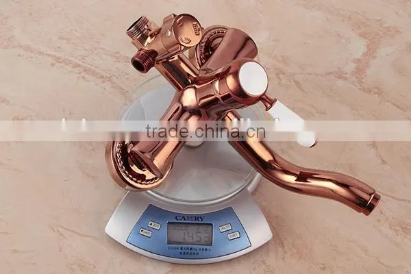 antique brass gold-plated bathroom shower set, china supplier rose colour shower set