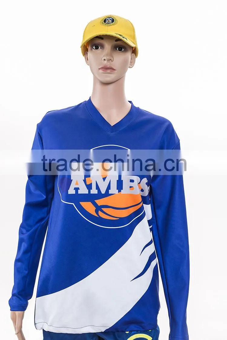 sublimation cheap long sleeve training shirt basketball shirt