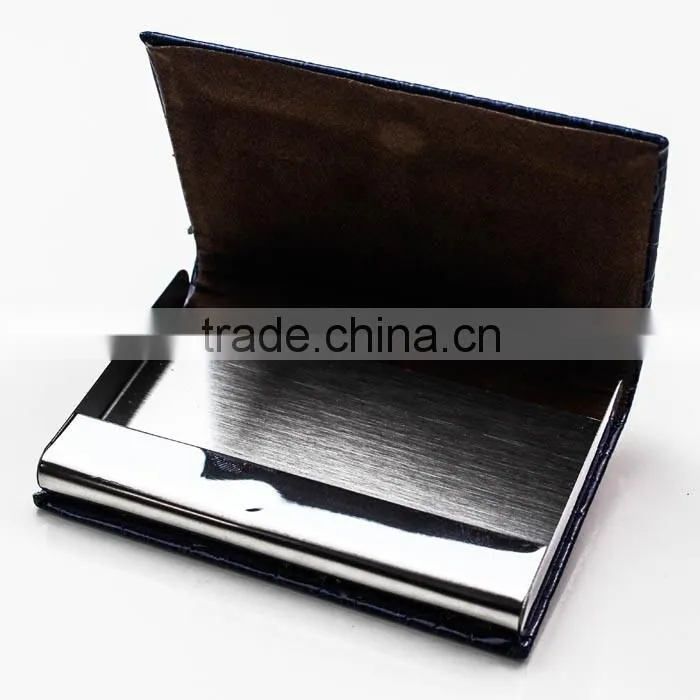 Royalblue crocodile PU leather name card case /card holder with good handfeeling