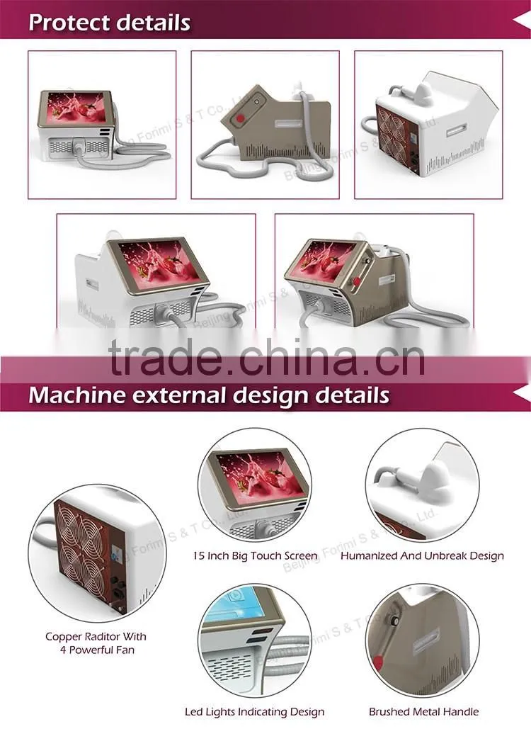 Medical portable 808nm laser professional diode laser hair removal