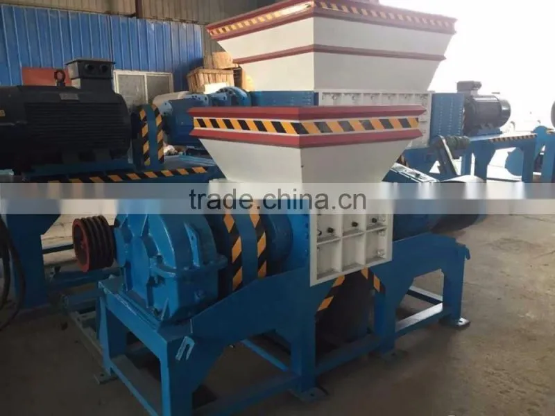 Used for waste tire wood pallet twin shaft shredder