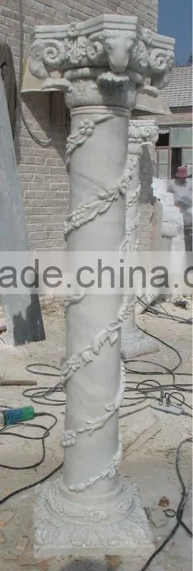 Garden White Marble Decorative Pillar Design