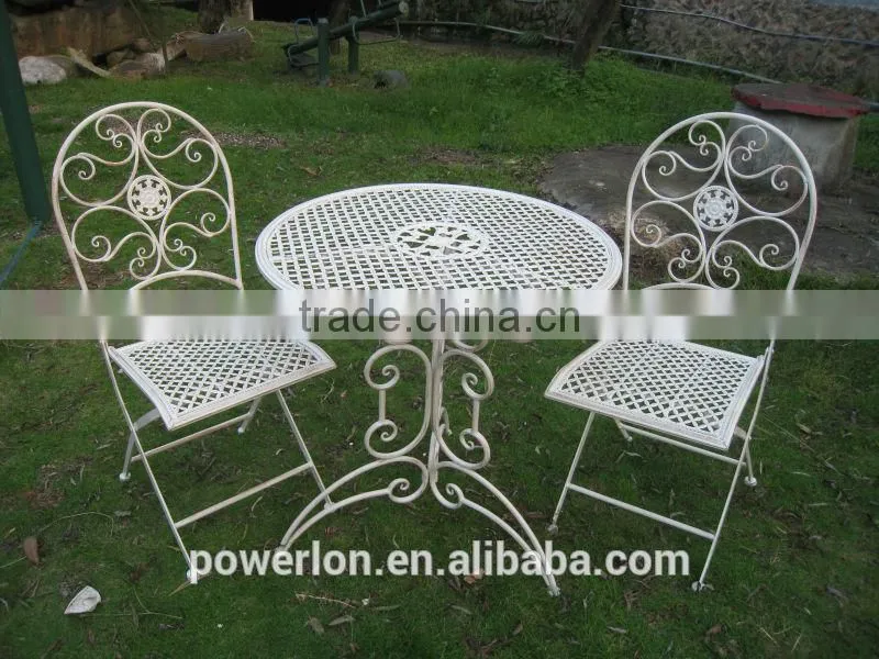 vintage folding wrought iron garden shelf