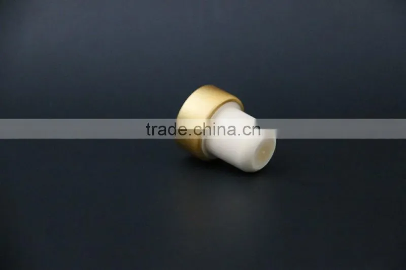Gold aluminum cap with synthestic cork wine bottle stopper manufacturer