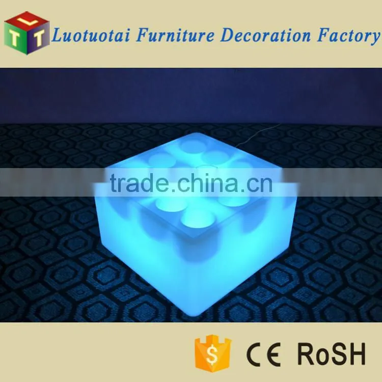 L43*W43*H26cm LED Bar Furniture Illuminated LED wine track/square clear plastic tray/wine glass tray