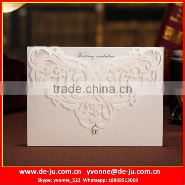 Square Red Laser Chinese Wedding Card