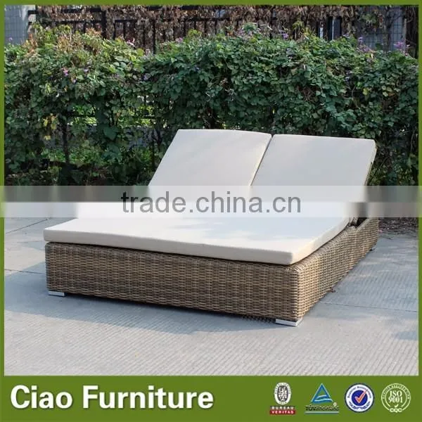 7 mm semi rattan outdoor double sun lounger