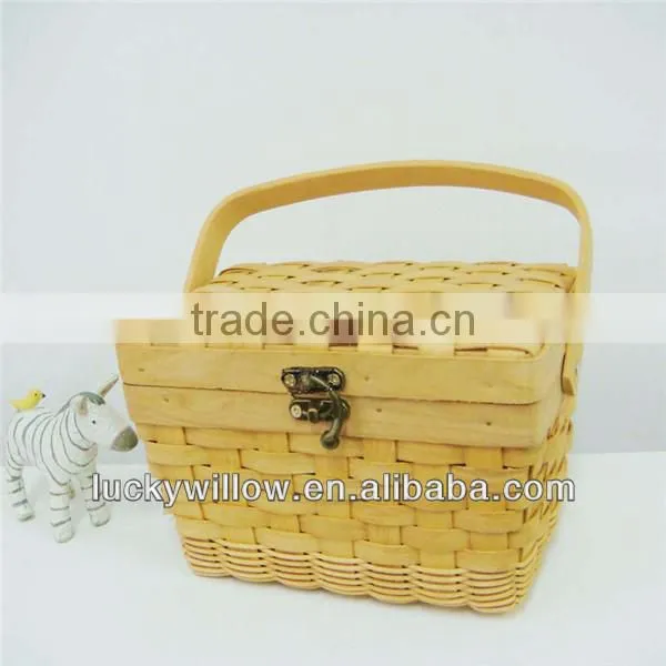 2014 new design handmade wood chip basket