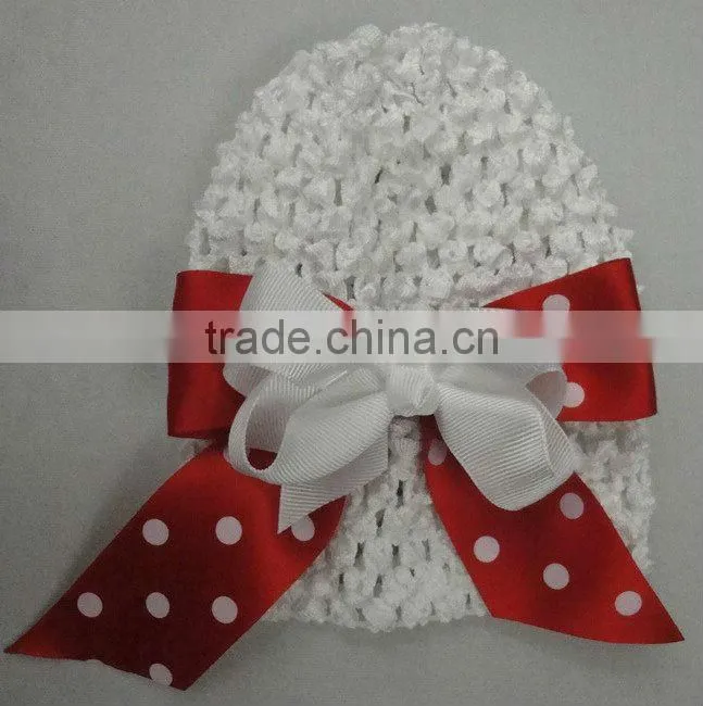 Hair band cap with 2layers butterfly organic cotton beanies for infant and toddle