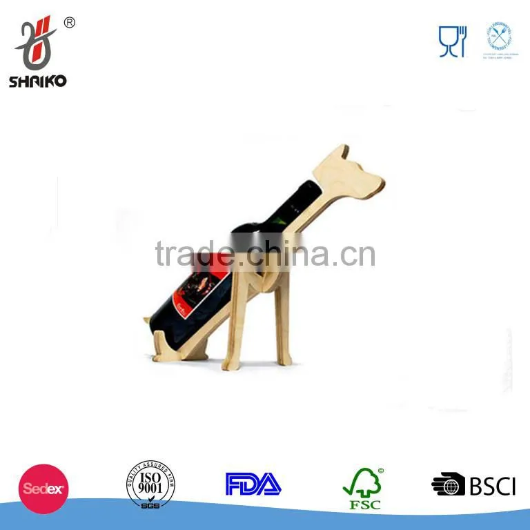 Chinese Supplier wooden single bottles cute animal home bar pub decoration wine rack
