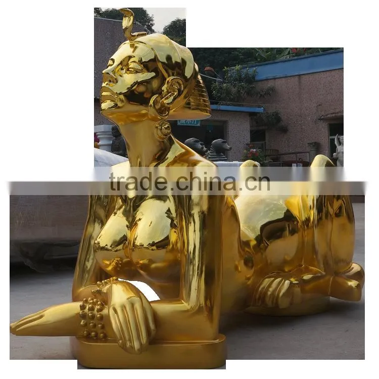 Electroplate lady landscape sculpture