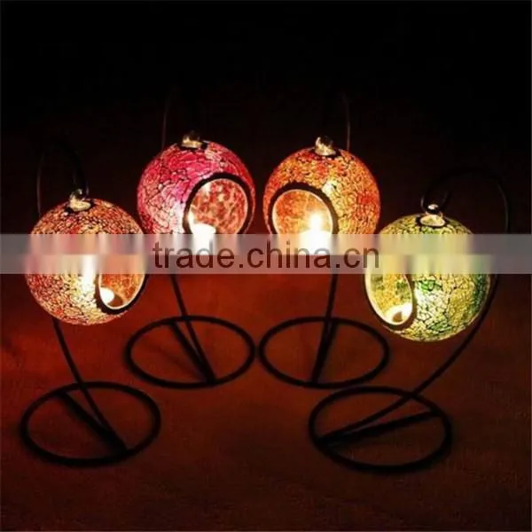 Mosaic Glass Lantern Candle holders Hanging Candle lantern Garden Light