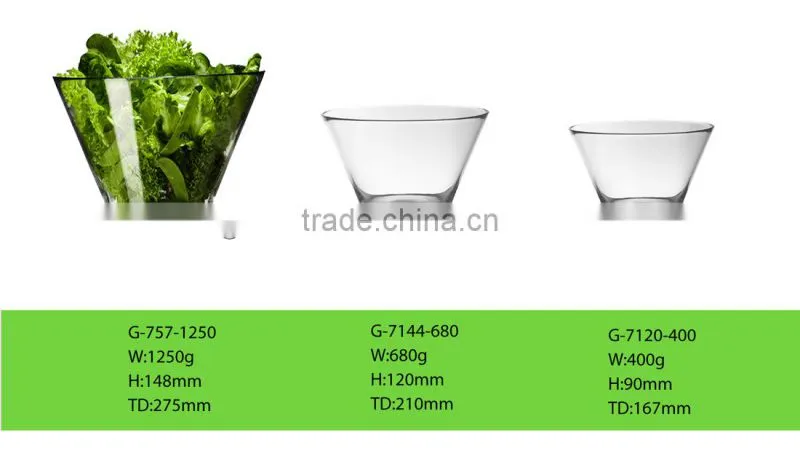 Clear premium glass salad bowl