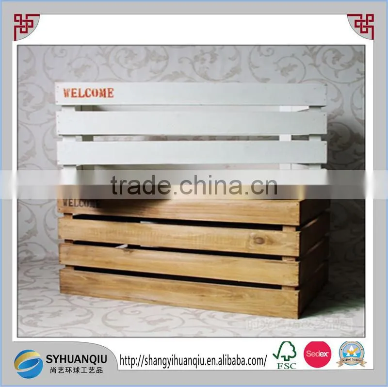 high quality wood material Cheap and disposable flower crate type wooden flower box