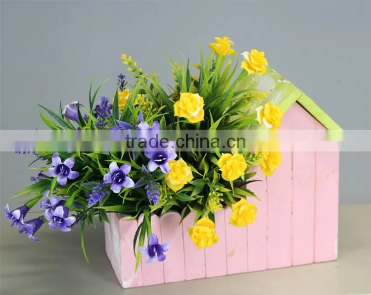 Wood Flower Pot Bird House Garden Planter
