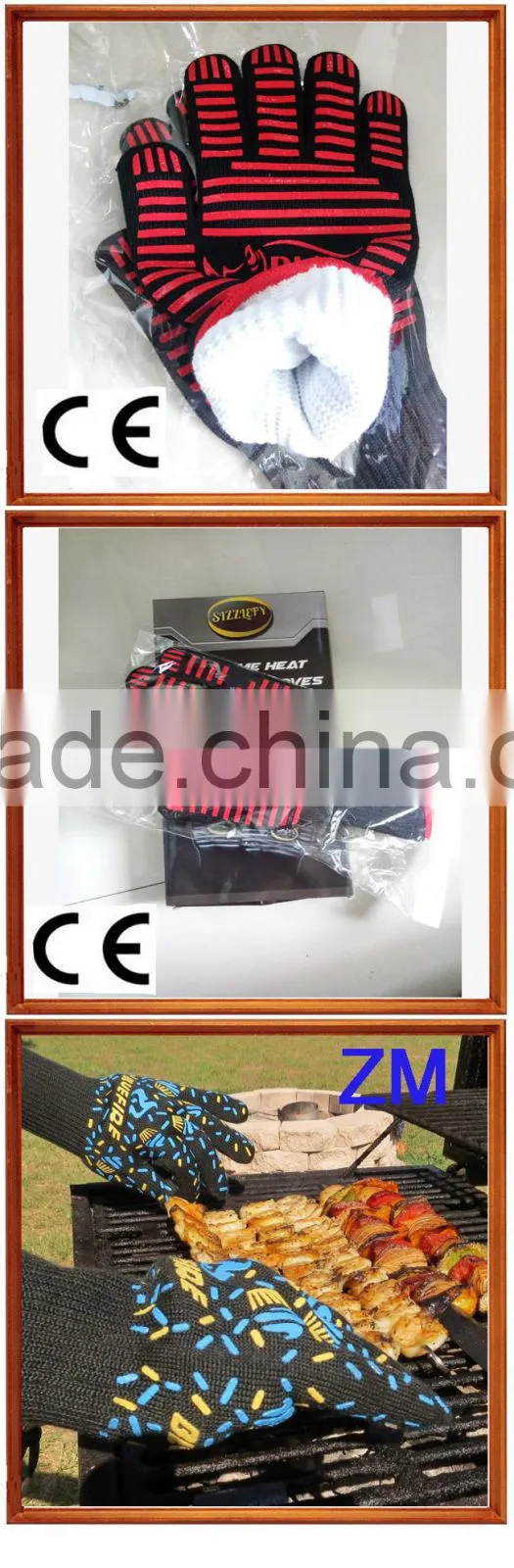 anti-cut heat resistant gloves anti-cut working safety gloves for barbeque
