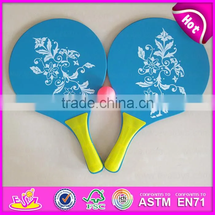 2016 Cheapest baby wooden wooden beach racket ,fashion kids wooden beach racket W01A099