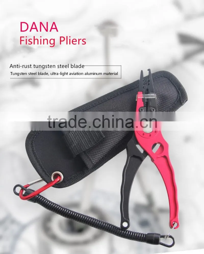 QJ-FP001 7inch bi-color tungsten steel fishing pliers with aviation aluminum handle