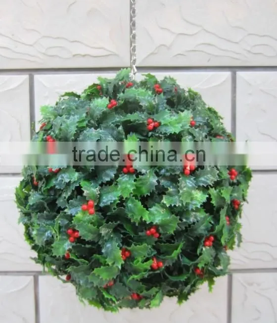 60CM Christmas Holly Ball Tree