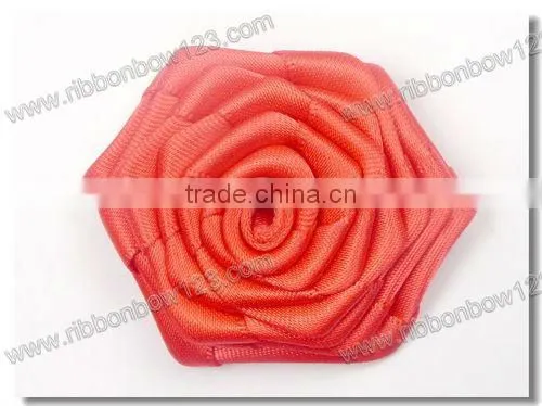 2" purple organza flower ribbon roses