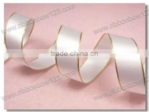 silver metallic edge satin ribbon