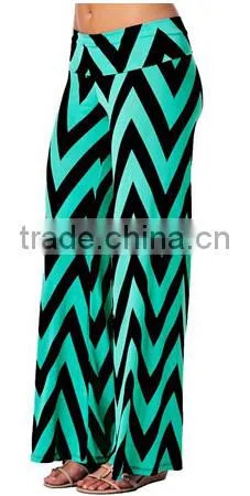 casual fat women loose black and white zigzag stripes high waist wide leg chevron palazzo pants