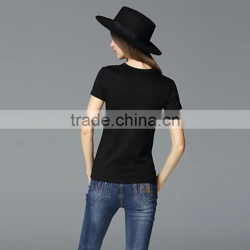 Wholesale slim fit blank t-shirt women short-sleeve t shirt design