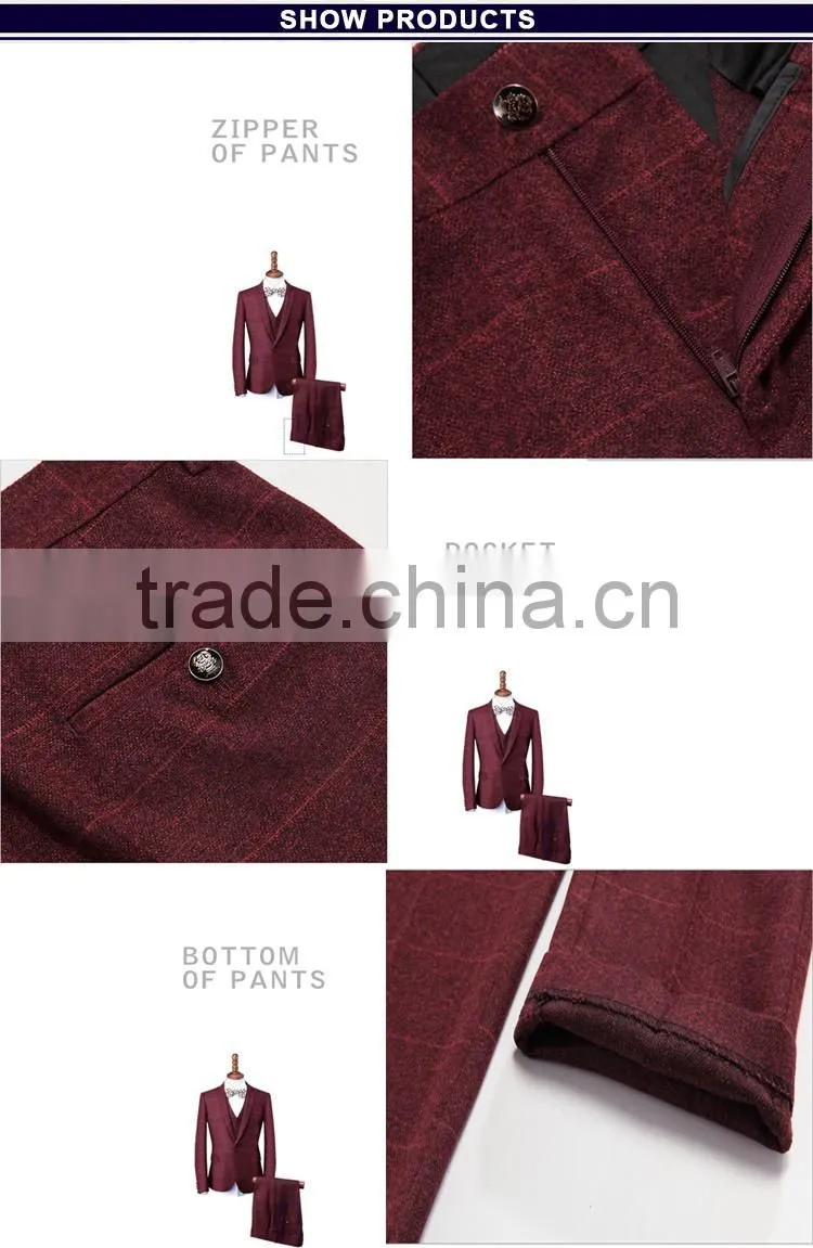 2017 hot sale latest pant coat picture men suit made in china