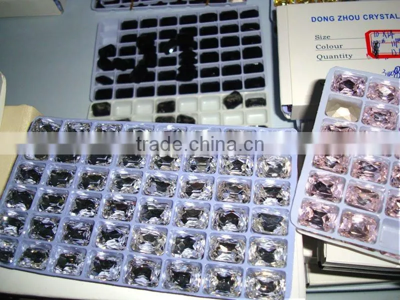 crystal loose bead rectangle with eight angles