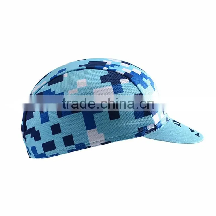 Custom breathable bicycle hat dry fit sublimation coolmax 100%polyester blank cycling caps hats manufacturer