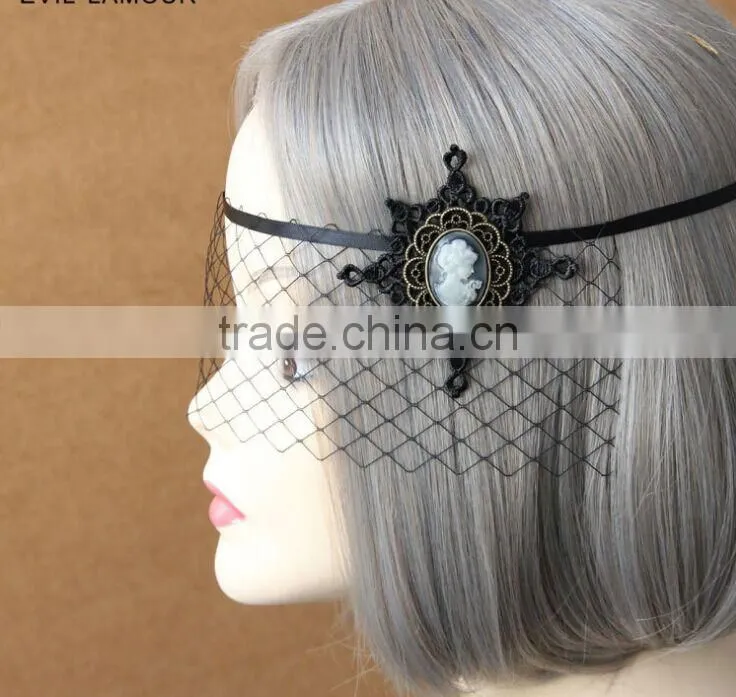 Queen crown hair accessories of Vampire,women tiara dance veil for bar &party