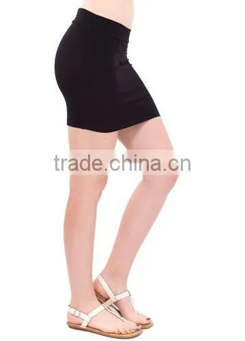New Design Multiple Colors Available Ladies Stretch Fabric Basic Solid Color Mini Skirt