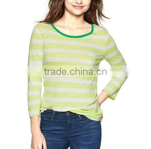 WOMENS STRIPED LONG SLEEVE T SHIRT