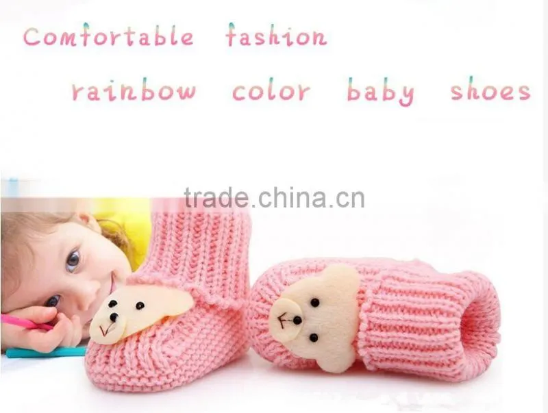 Fashion knitting wool baby shoes crochet casual baby shoes