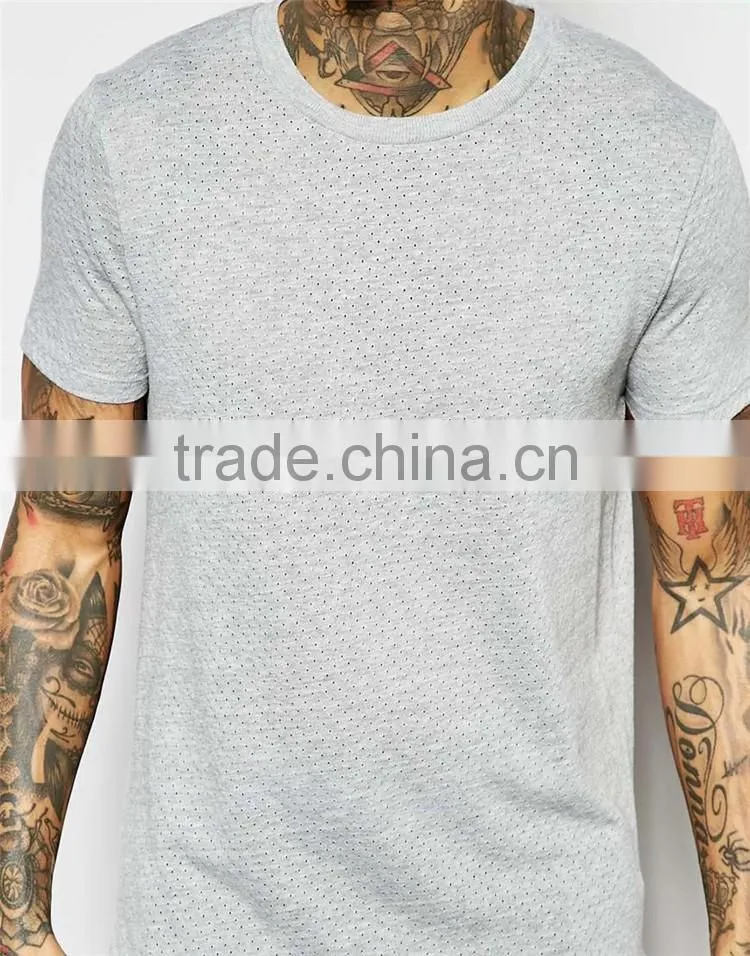 2017 Guangzhou Shandao OEM Summer Stylish with Dot 180g Polyester Cotton Short Sleeve O-Neck Dri Fit Shirt