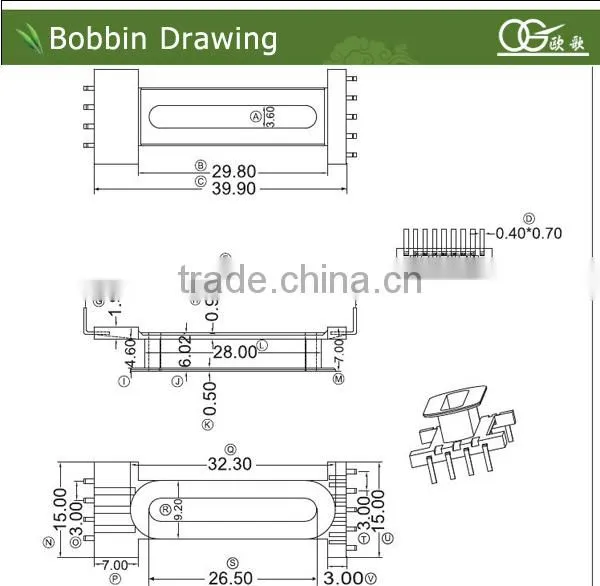 EDR2810 core bobbin,horizontal,pin5+4