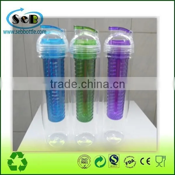 2016 New water bottle promotion custom logo glass fruit infuser water bottle BPA free