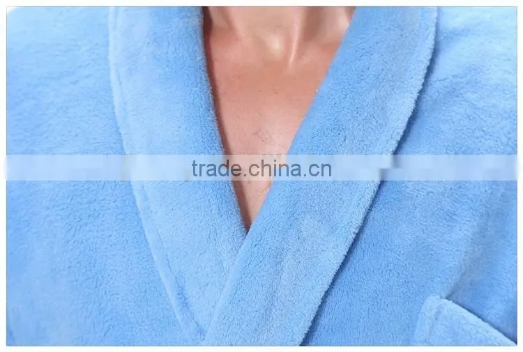 coral fleece sauna bathrobe super soft sleepwear bath robe