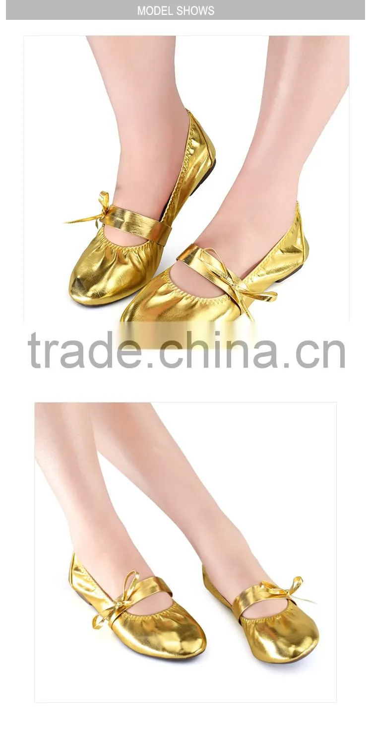 Daydance belly ballet dance shoes cheap foldable flat shoes