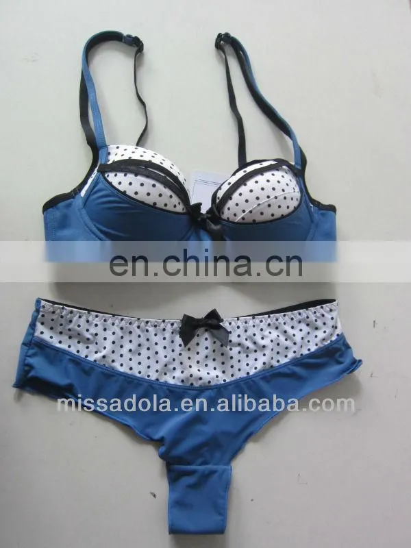 lovely young girl teenage cartoon bra panty set padded brassiere low waist panties