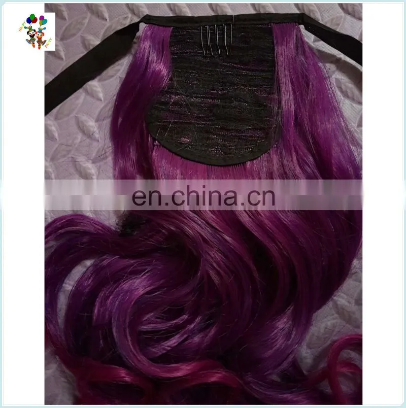Womens Cosplay Fancy Dress Red Sexy Long Curly Ponytail Hair Extensions HPC-0139