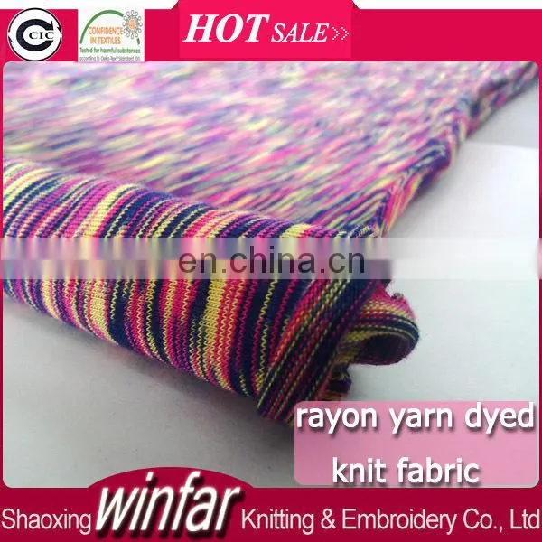 Winfar Textile Yarn Dyed Rayon Stretch Knit Fabric For Dress