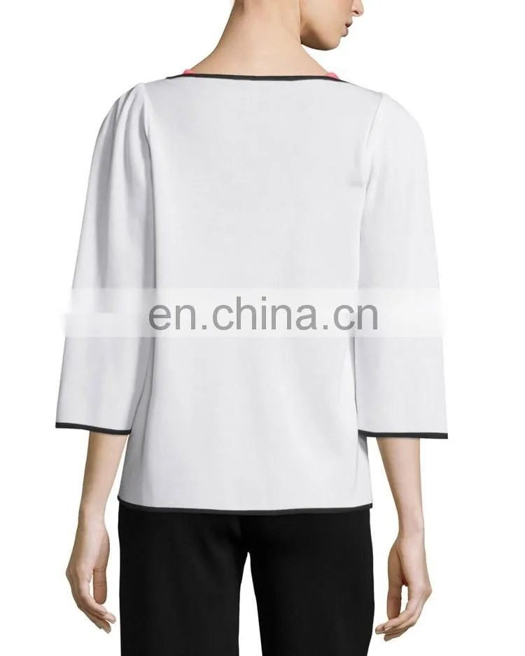 Bamboo-Print 3/4-Sleeve american Jacket jacket model for women