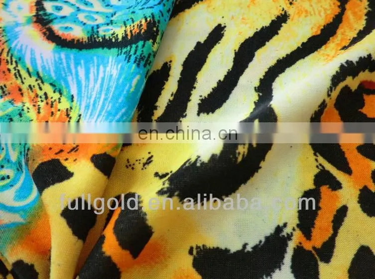 Knitted Digital Animal Print 100% Polyester FDY Jersey Fabric Four Ways Stretch Fabric For Dress