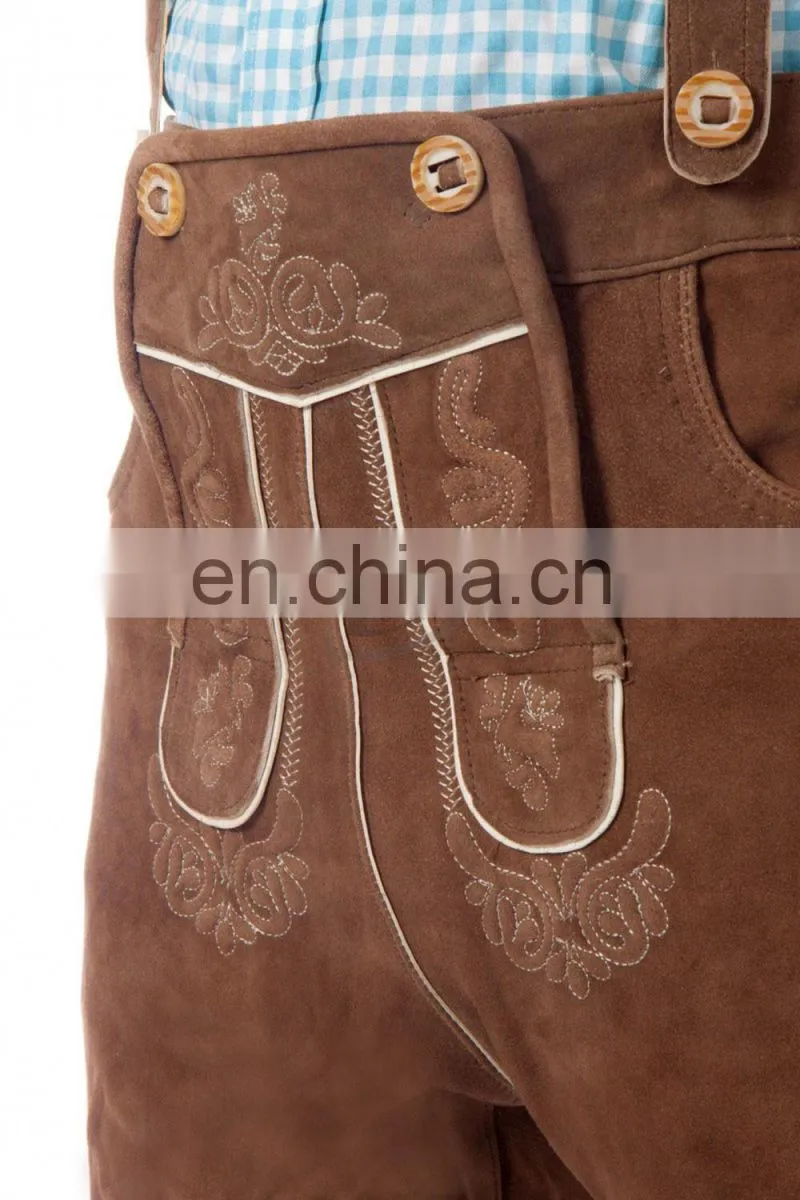 2016 High Quality Chrome 6 free suede Trachten Knee Over Lederhosen (Bavaria Clothing)
