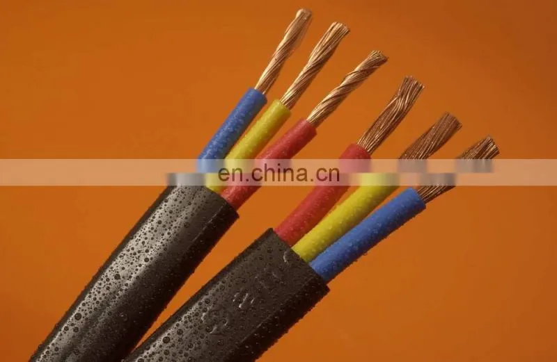 Water resistant Flat PVC/RUBBER 3/4 Core submersible pump CABLE price